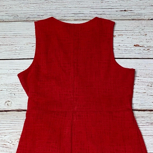 Madewell Texture & Thread Red Crosshatch Side-Tie Dress Sz S - Picture 13 of 14